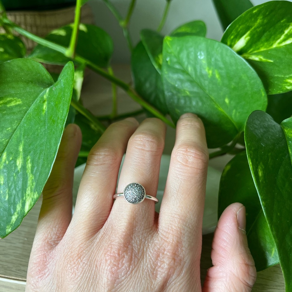 Pandora Silver Pavé Ball Ring